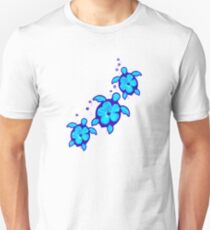3 Blue Honu Turtles Unisex T-Shirt