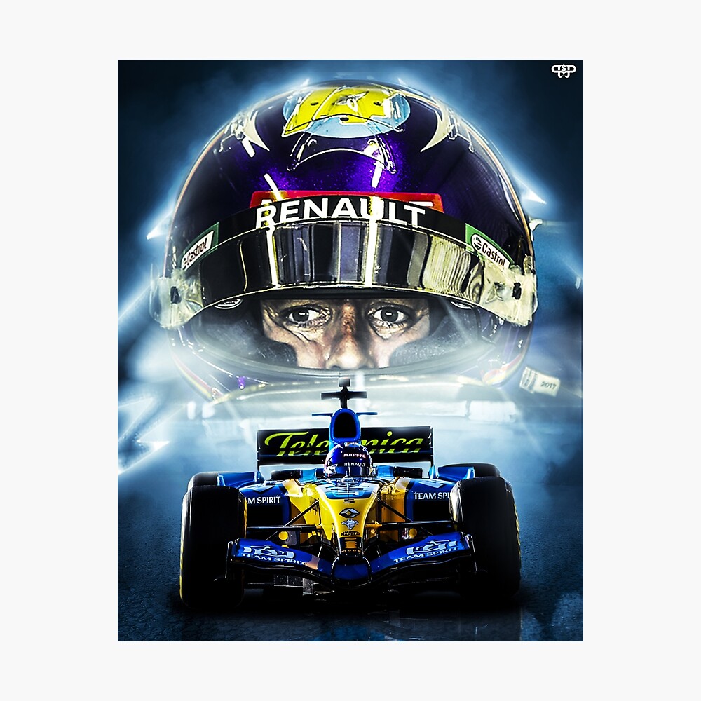 Fernando Alonso Formula 1 Helmet Wall Art Poster – Aesthetic Wall Decor