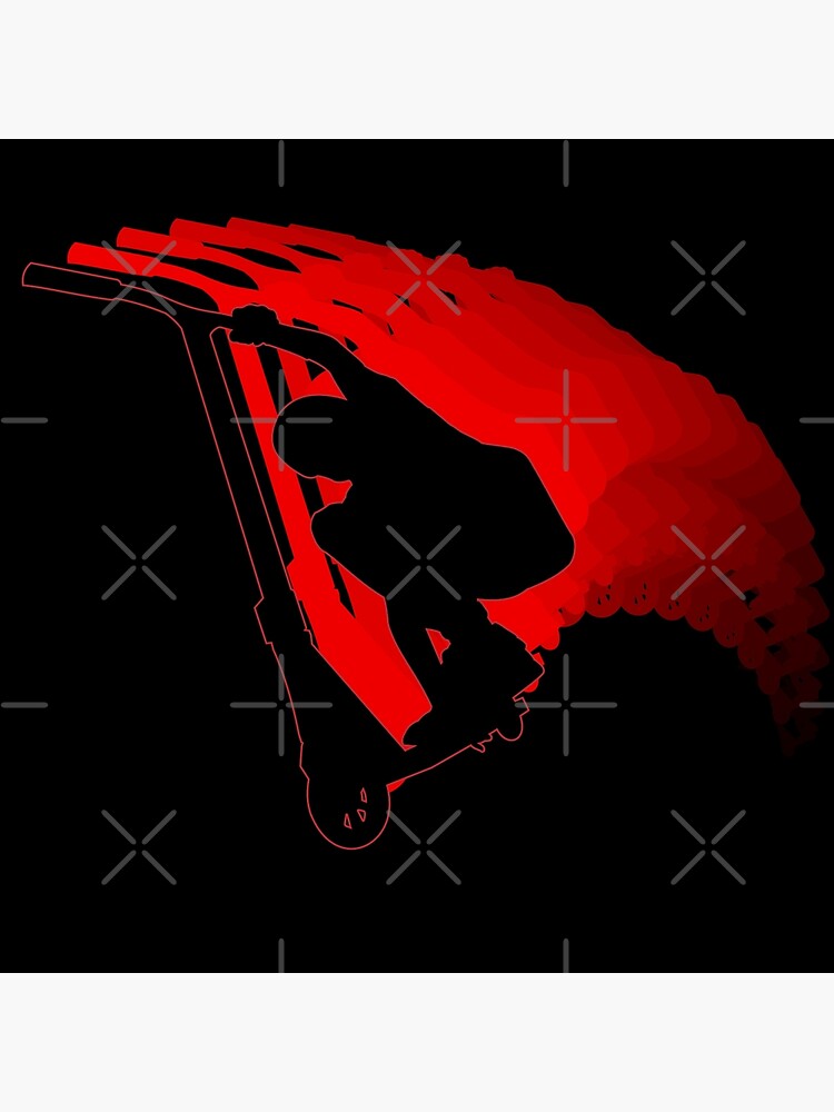 "Freestyle stunt scooter rider Deck Grab in red" Poster by xtrancer