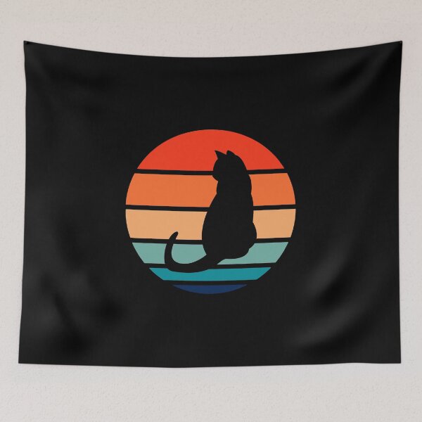 Item preview, Cat Sitting Retro Style - black version designed and sold by UncleApo.
