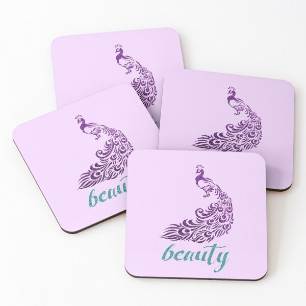 Item preview, Elegant Peacock Silhouette: BEAUTY - Aqua & Plum (on Purple) designed and sold by PawsitiveMum.