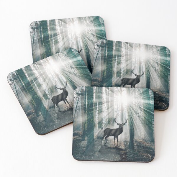 Item preview,  deer and sunset in the forest designed and sold by 42youbest.