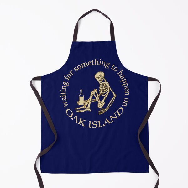Item preview, Funny Oak Island Waiting For Something To Happen Skeleton Drinking Wine designed and sold by TopTeeShop.