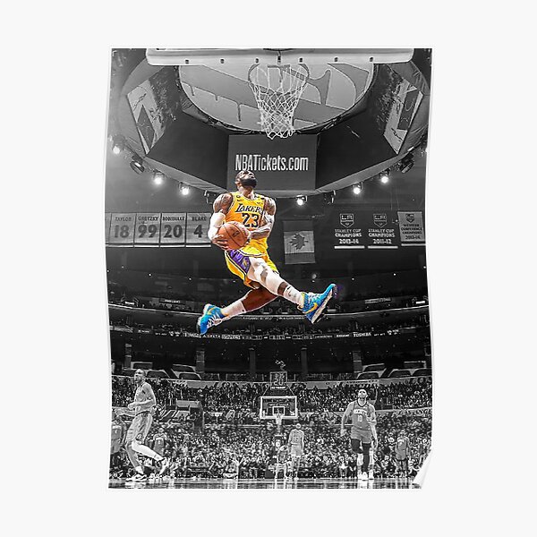 Lebron Flying Dunk James Lakers Poster