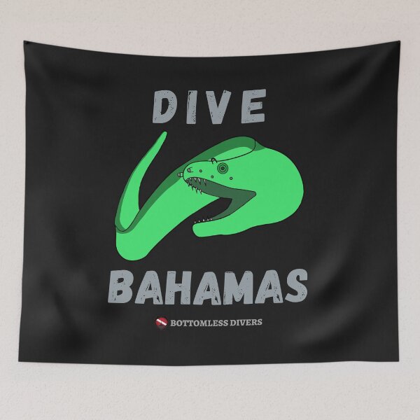 Item preview, Dive Bahamas Green Moray Eel with Grey Font designed and sold by BottomlessDiver.