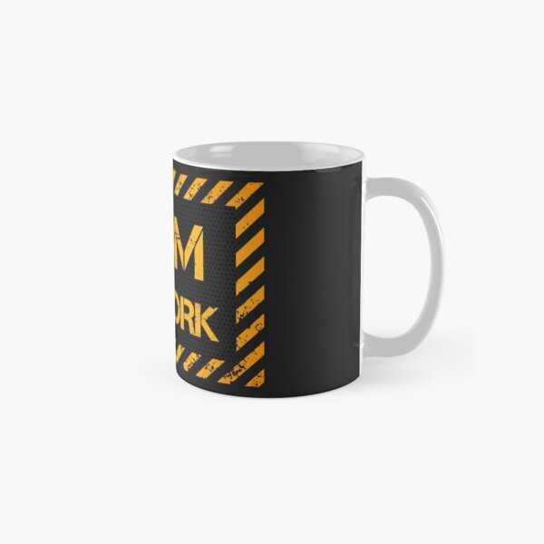 Mom at work - funny caution sign Classic Mug