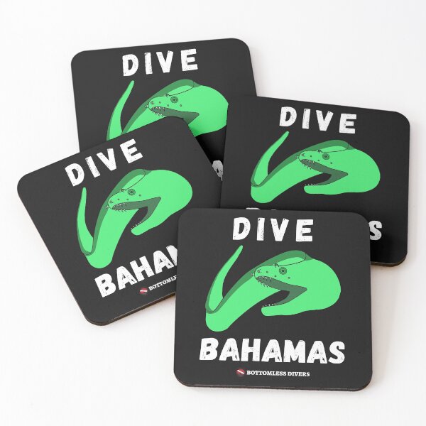 Item preview, Dive Bahamas Green Moray Eel with White Font designed and sold by BottomlessDiver.