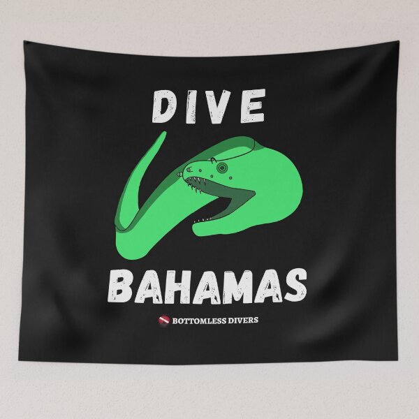 Item preview, Dive Bahamas Green Moray Eel with White Font designed and sold by BottomlessDiver.
