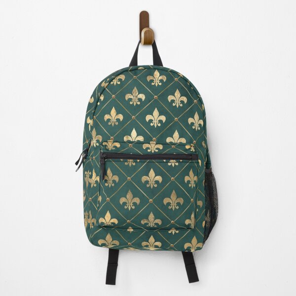 Item preview, Gold fleur-de-lis design on a green background designed and sold by AnnieHochmann.