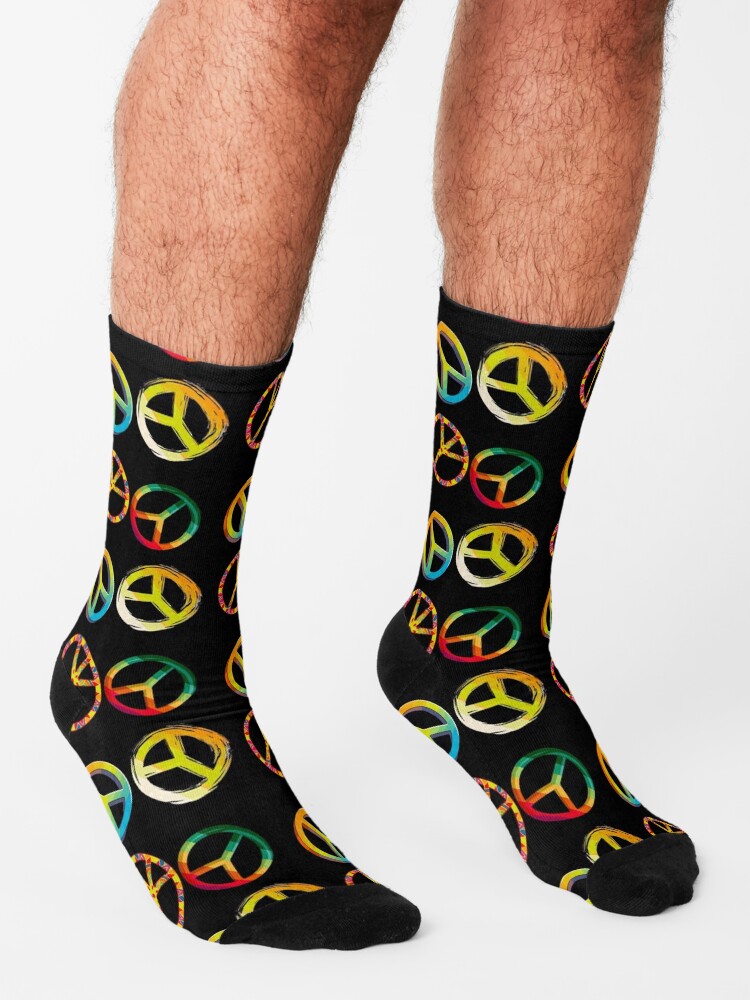 Alternate view of Pacifist pack. Peace sign pattern lover, gift idea Socks