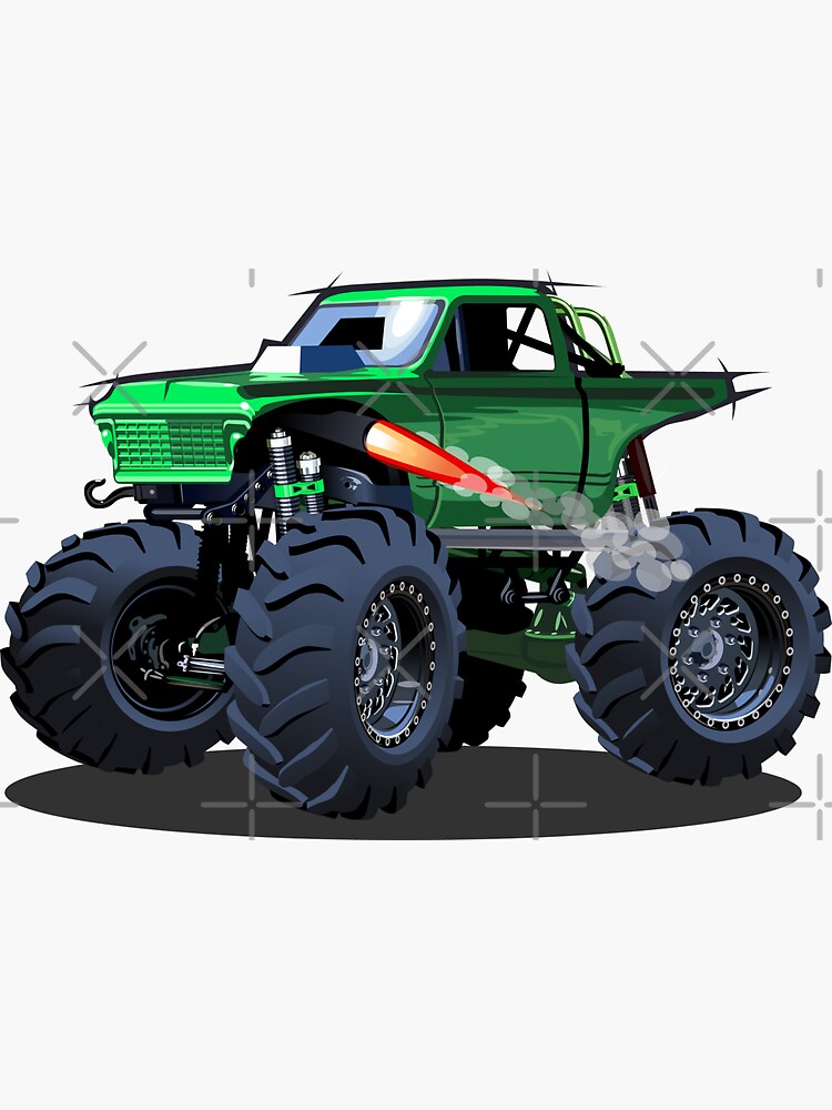 Cartoon Monster Truck Sticker for Sale by Mechanick