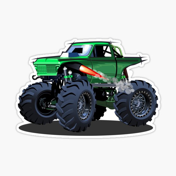 Cute blue monster truck cartoon illustration stainless steel water