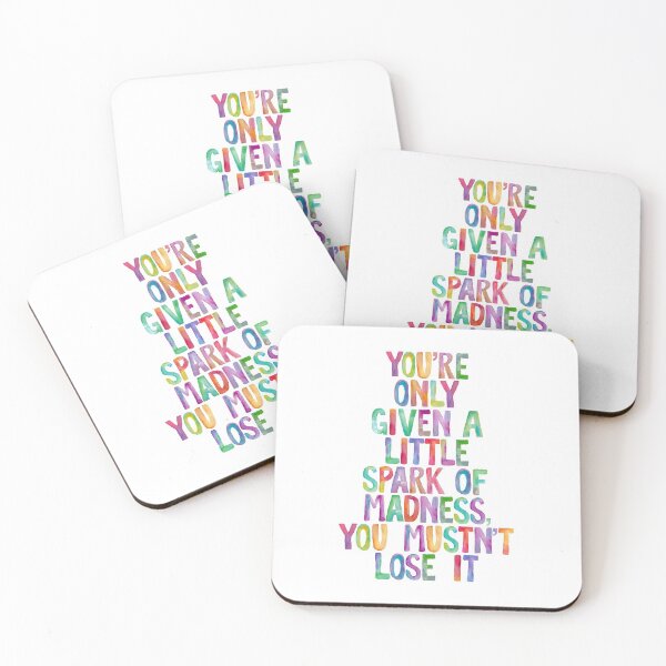 Item preview, You’re Only Given a Little Spark of Madness You Mustn’t Lose It rainbow watercolor designed and sold by MotivatedType.