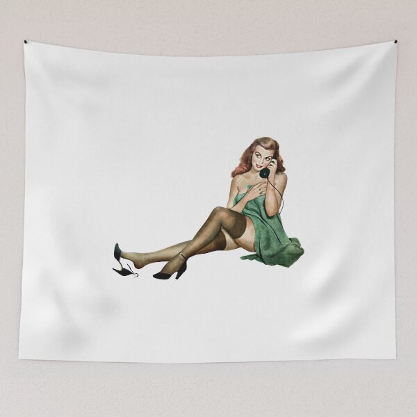 Item preview, Vintage Pinup Phone Call designed and sold by ElectricHamster.