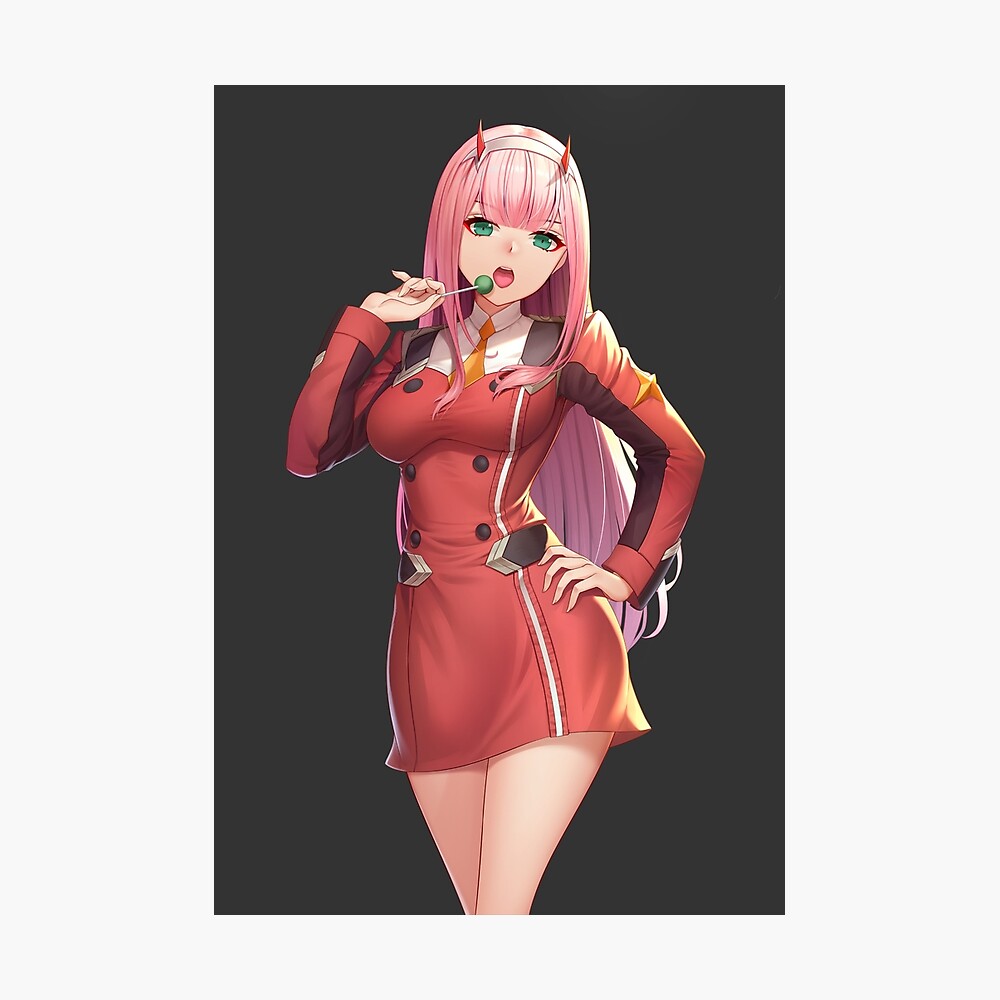 Zero Two Darling In The Franxx Anime Waifu Metal Print By Waifuclub Redbubble