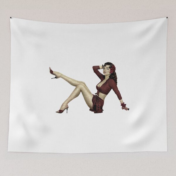 Artikelvorschau, Vintage Pinup Girl in Rot entworfen und verkauft von ElectricHamster.