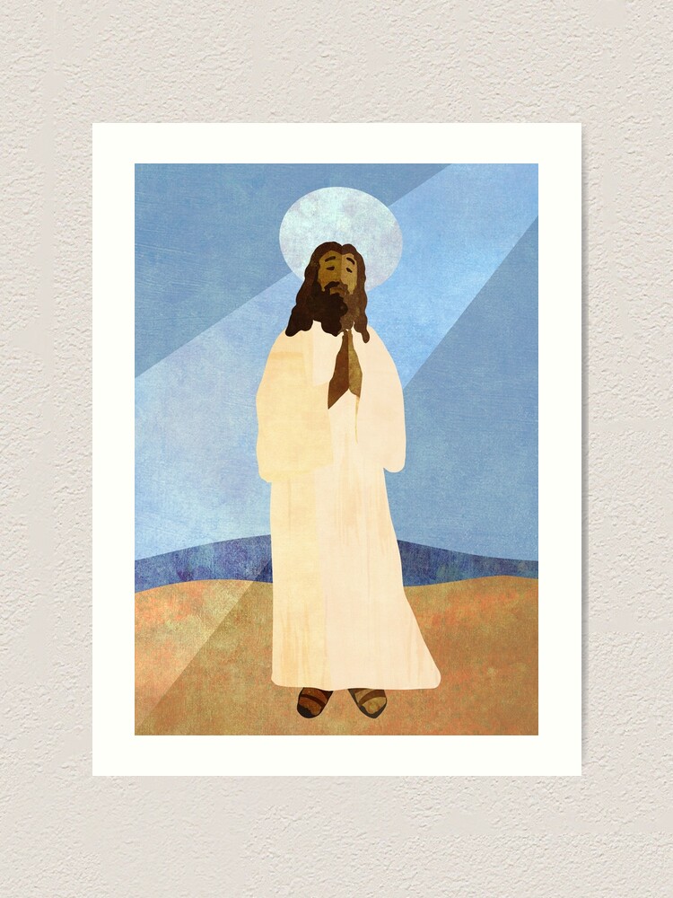 Jesus In The Desert Art Print By Naomitroll Redbubble