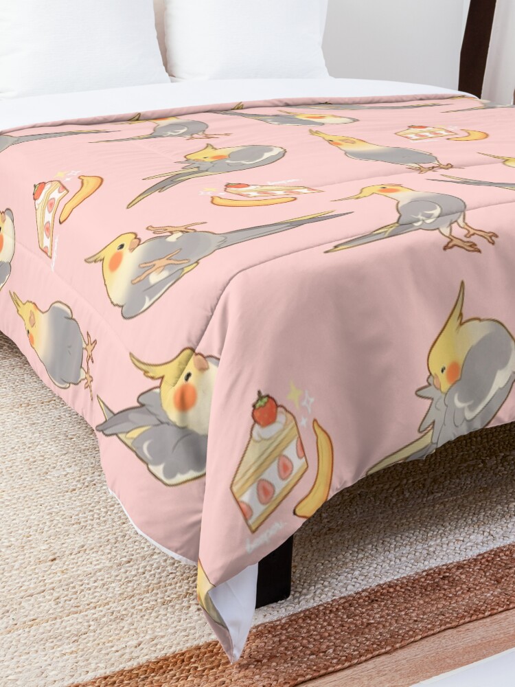 Alternate view of Cute tiels - grey version Comforter
