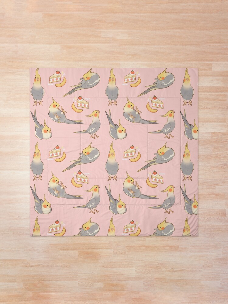 Alternate view of Cute tiels - grey version Comforter