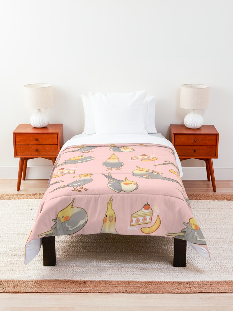 Alternate view of Cute tiels - grey version Comforter