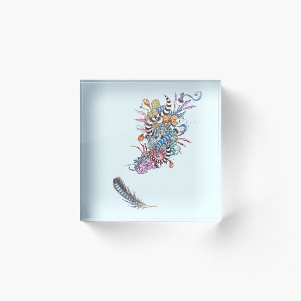 Falling Feather Acrylic Block
