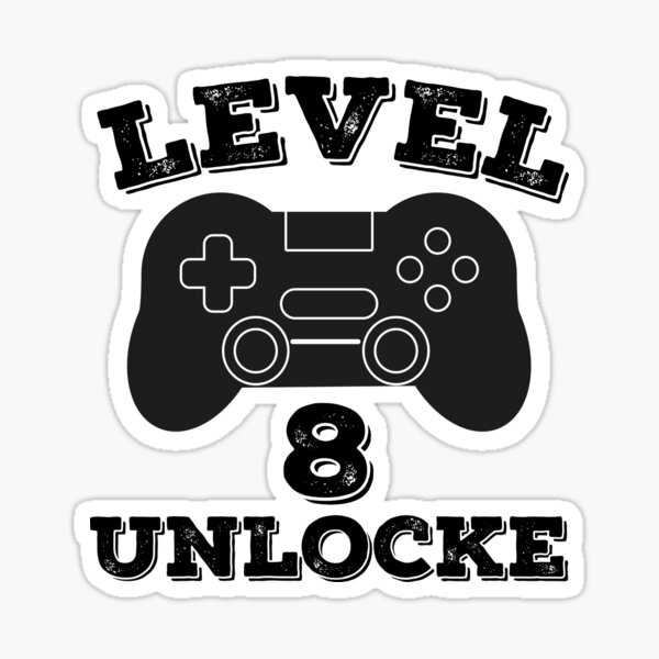 Level 8 Unlocked Svg, 8th Birthday Boy Girl Kids, Eight Years Old