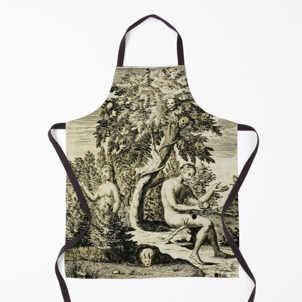 Item preview, Vintage Medieval etching of Adam and Eve designed and sold by Vintage Designs +.