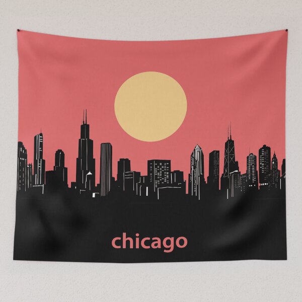 Item preview, chicago skyline minimal designed and sold by BekimART2.