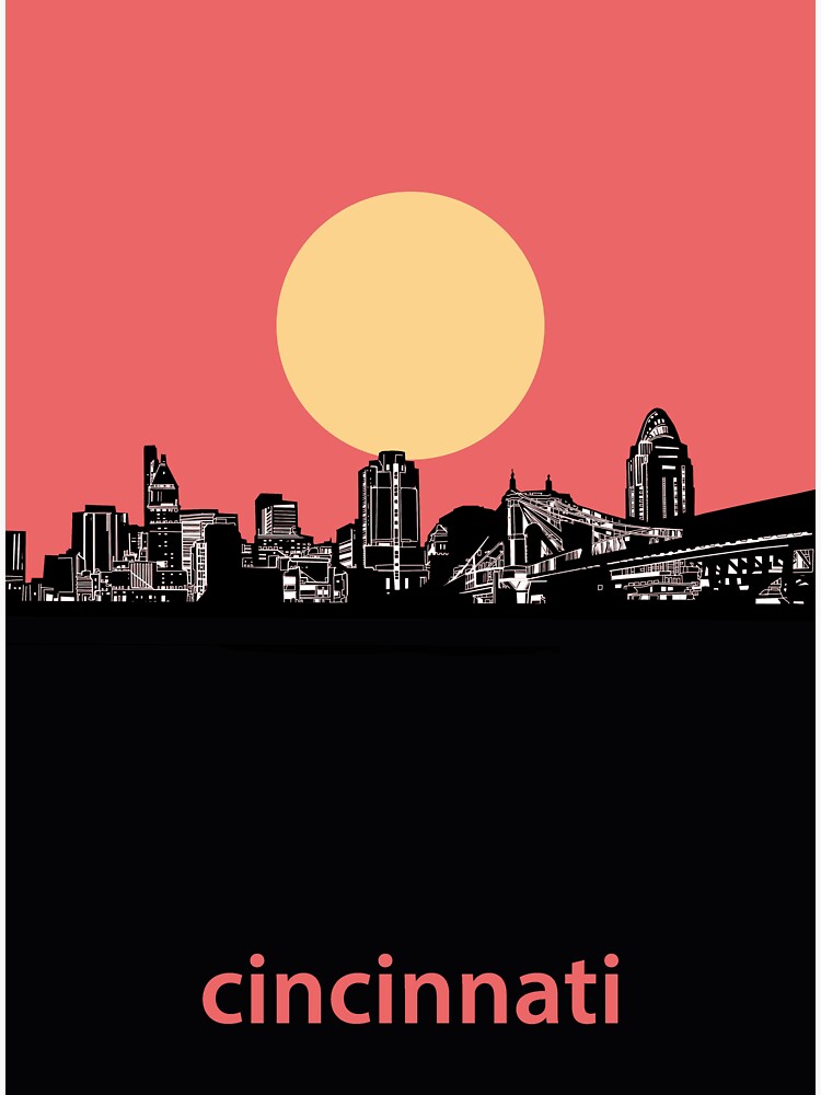 Cincinnati Skyline Minimal Sticker By Bekimart2 Redbubble