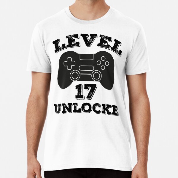 Nivel 17 desbloqueado: regalo de cumpleaños número 17 Camiseta premium