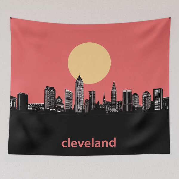Item preview, cleveland skyline minimal designed and sold by BekimART2.