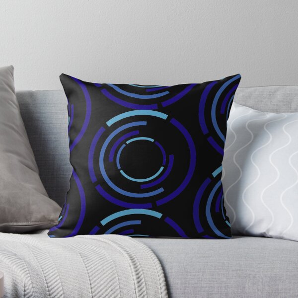 Circles Blue Throw Pillow