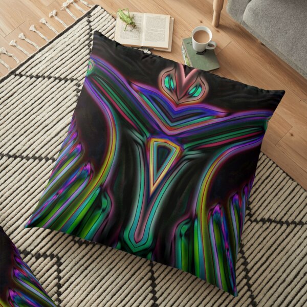Neon Moth Hero Floor Pillow