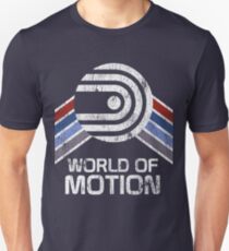 World of Motion Logo in Vintage Distressed Style Unisex T-Shirt
