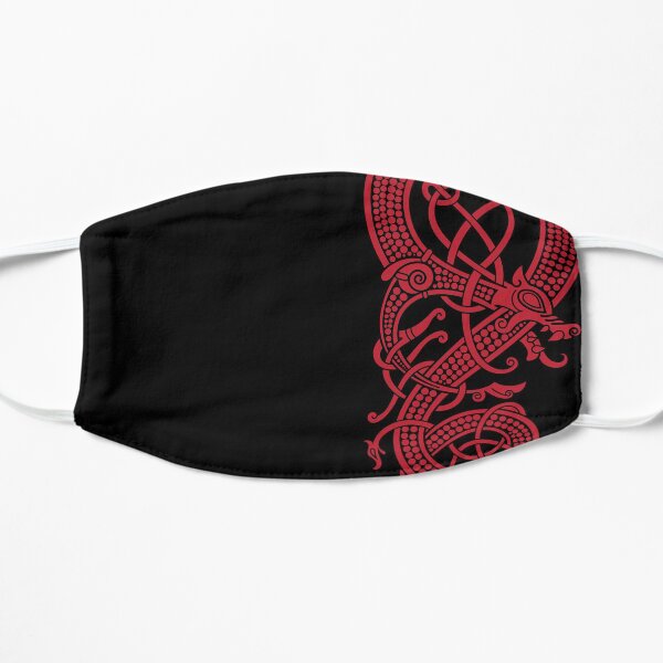The viking dragon Fáfnir (red) Flat Mask