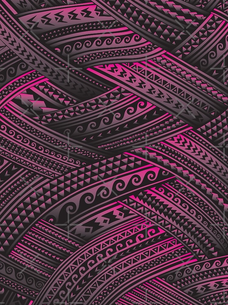 Tribal Tattoo Samoa Purper Polynesian Samoan Tattoo Black Pink