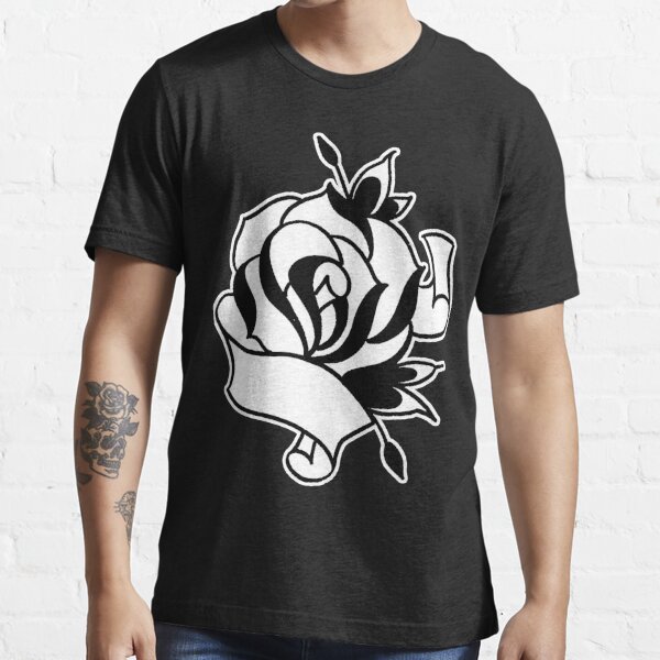 Ed Hardy Short Sleeve Black Rose Heart Tattoo Crop Top