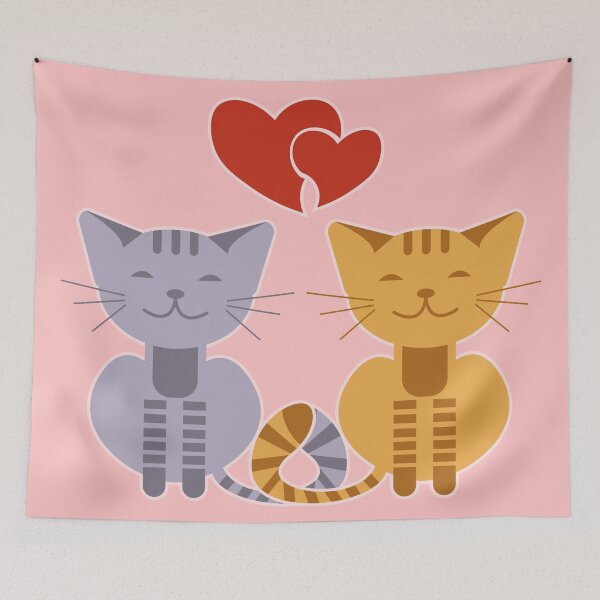 Item preview, Enamored cats with intertwined tails  designed and sold by Iryna Pakhomova.