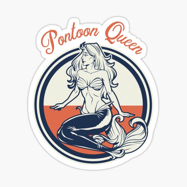 Pontoon Queen Vintage Funny Pontoon Boat Lover Girls Pin