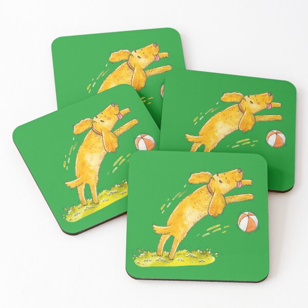 Item preview, Golden Retriever Dog, Happy Retriever Chasing a Ball designed and sold by Sandra Fox.