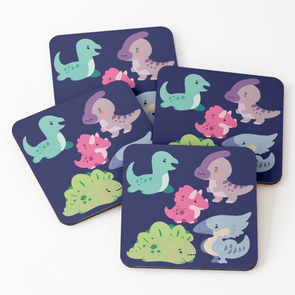 Item preview, Cute Gouache Dinosaurs Bright Rainbow  designed and sold by TheRainbowRoom.