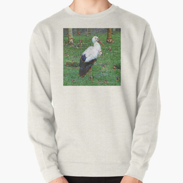 Dream Creatures, Stork 001, DeepDream Pullover Sweatshirt
