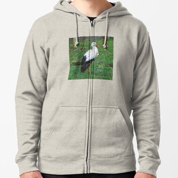 Dream Creatures, Stork 001, DeepDream Zipped Hoodie