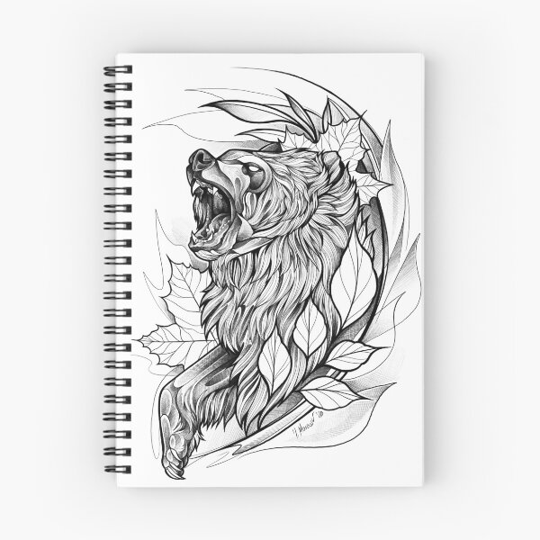 Artikelvorschau, Blackwork Bär entworfen und verkauft von Isabella Marowski.