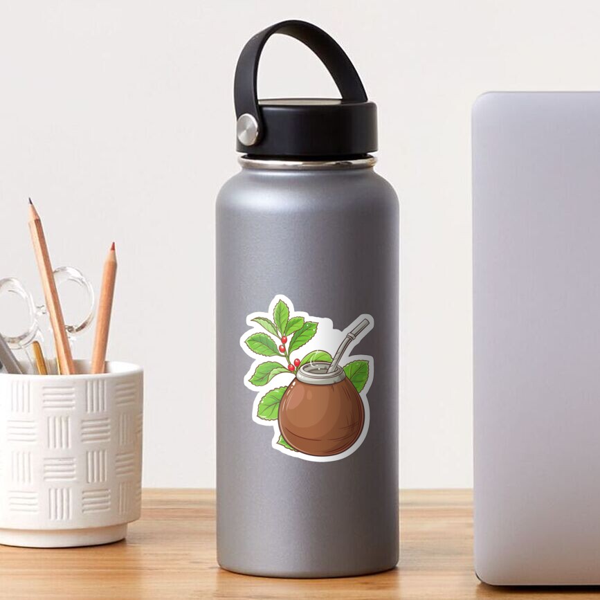 Yerba mate - herbal tea made from the leaves and twigs Ilex paraguariensis plant energy drink Sticker