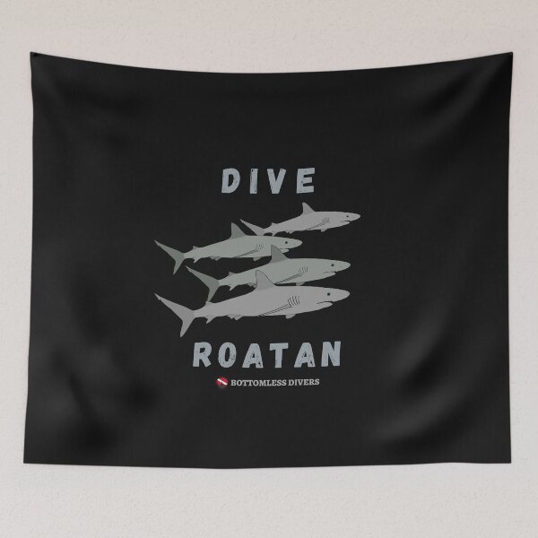 Item preview, Dive Roatan Sharks with Grey Font designed and sold by BottomlessDiver.