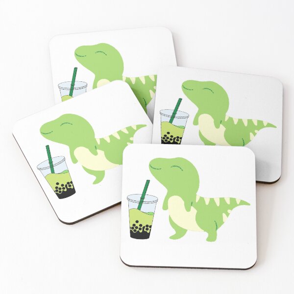 Item preview, Boba Dino with matcha boba designed and sold by felinefeelings.