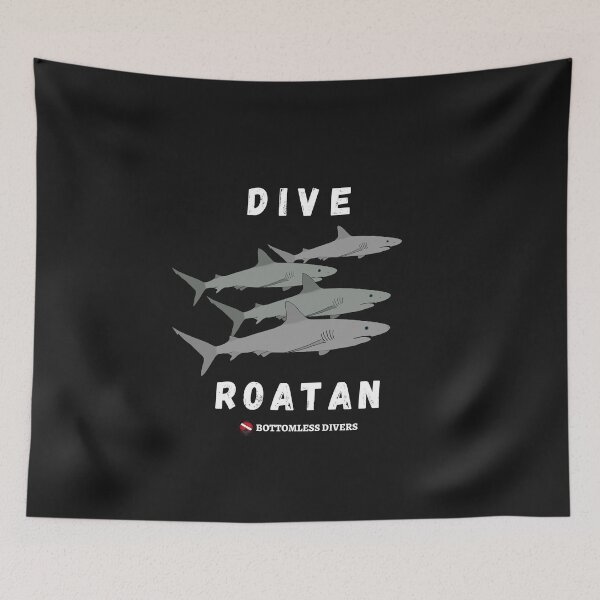 Item preview, Dive Roatan Sharks with White Font designed and sold by BottomlessDiver.