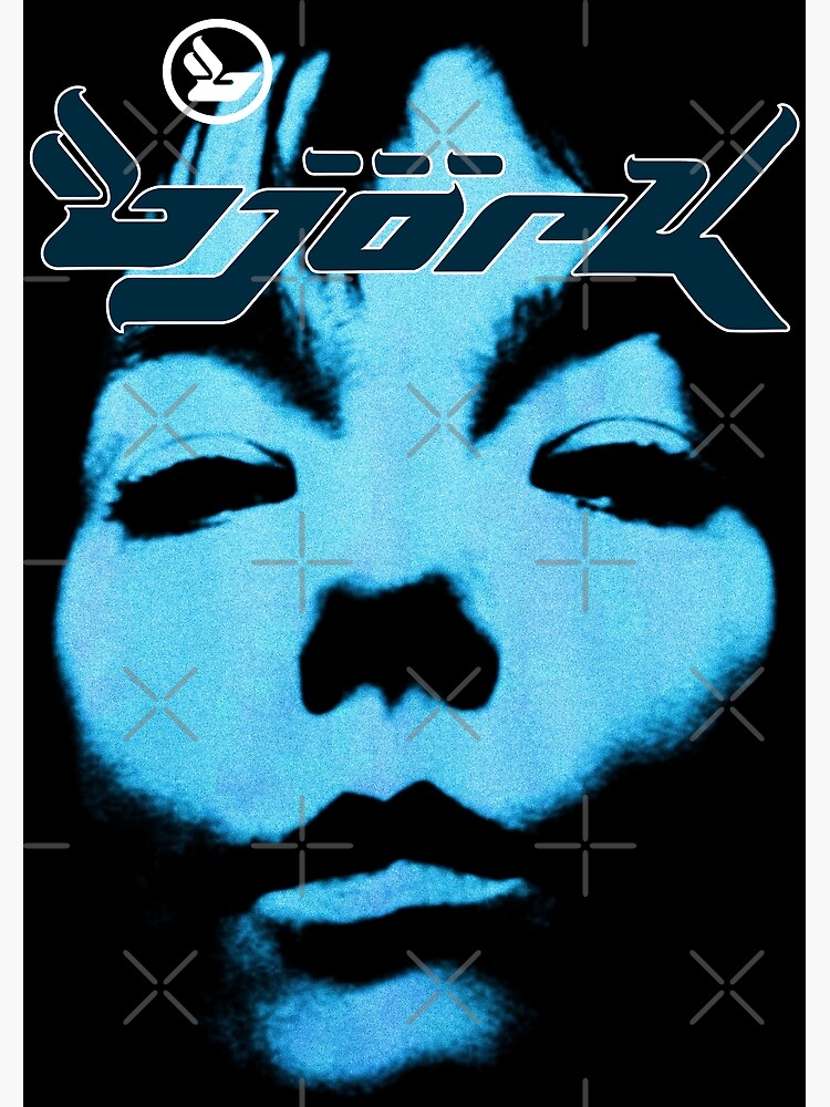 Discover Bjork Homogenic Vintage Face Logo (Blue) Premium Matte Vertical Poster