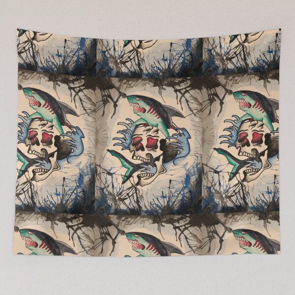 Item preview, Shark and Skull  designed and sold by TigerToes.